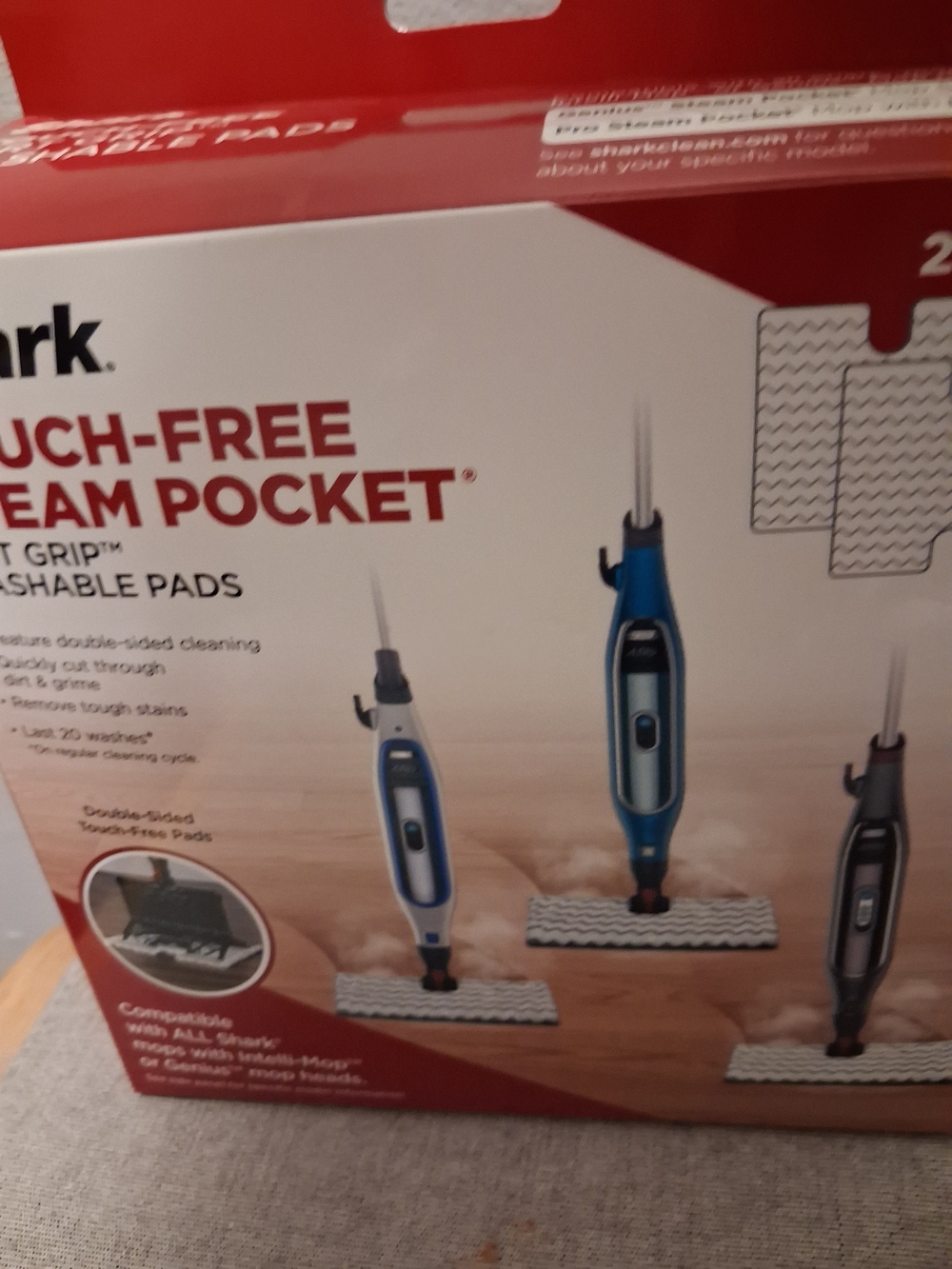 Shark Touch-Free Steam Pocket Steam Mop Washable Pads